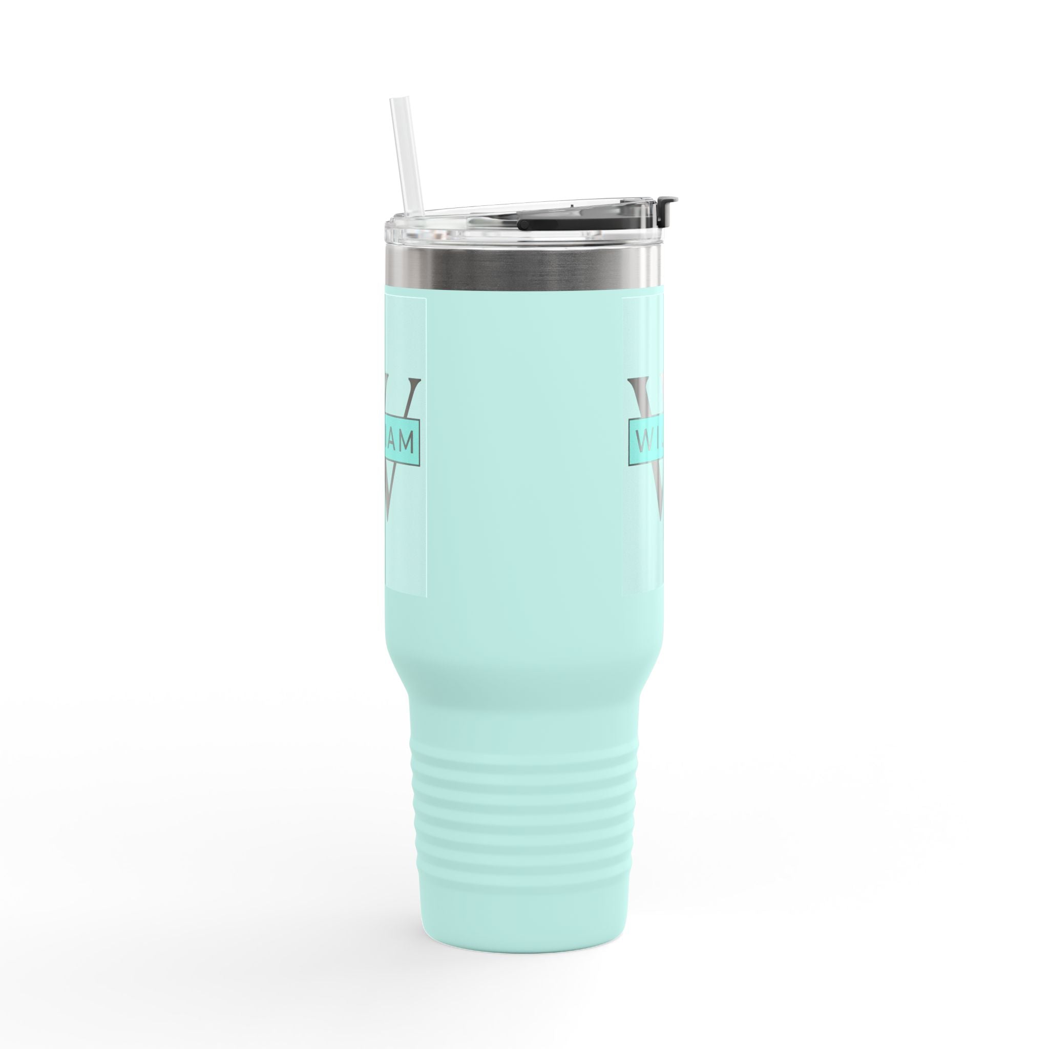 Personalized Custom Tumbler with Initials, Handle & Straw  40oz