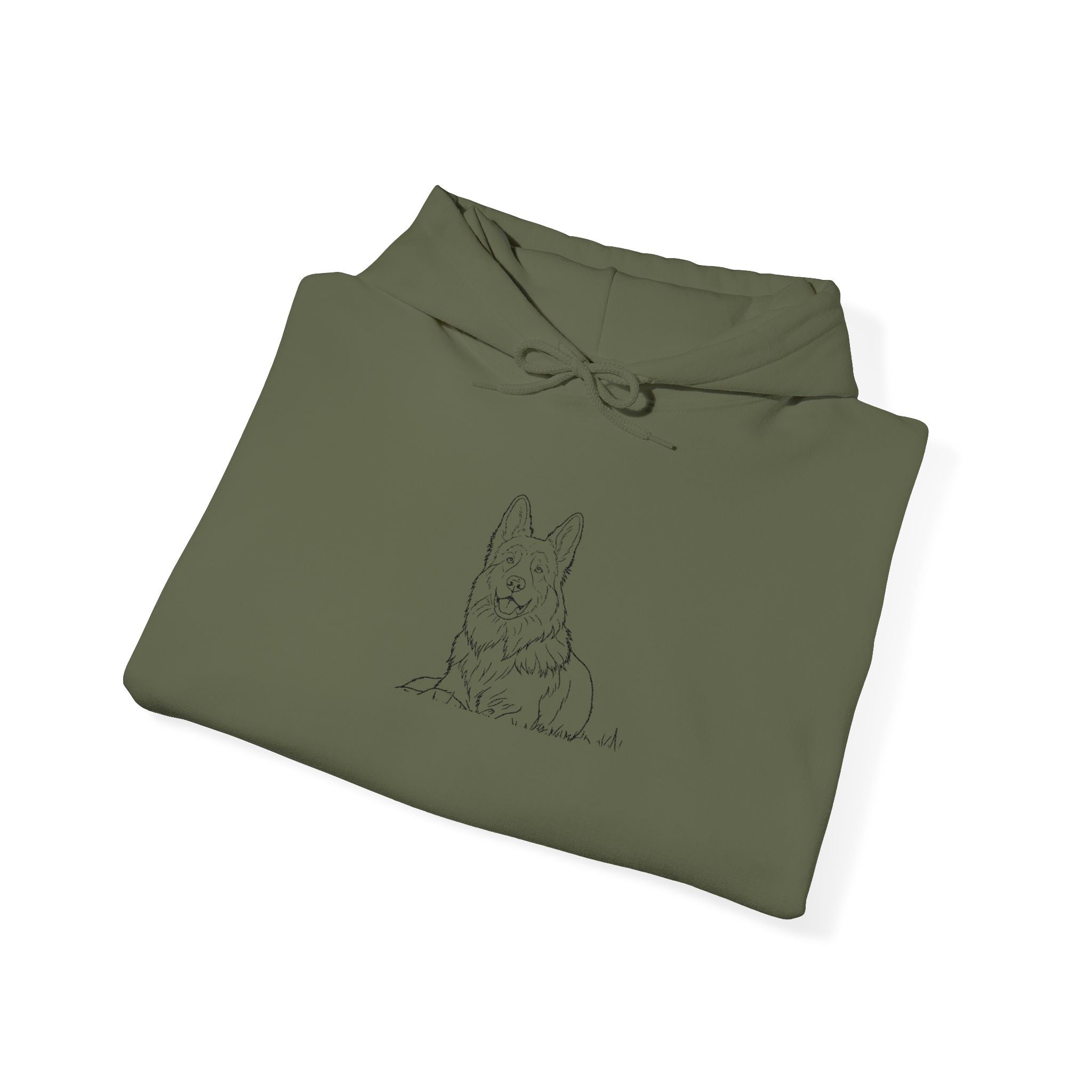 The Shepherd’s Watch Comfort Hoodie  - Minimalist Dog Line Art
