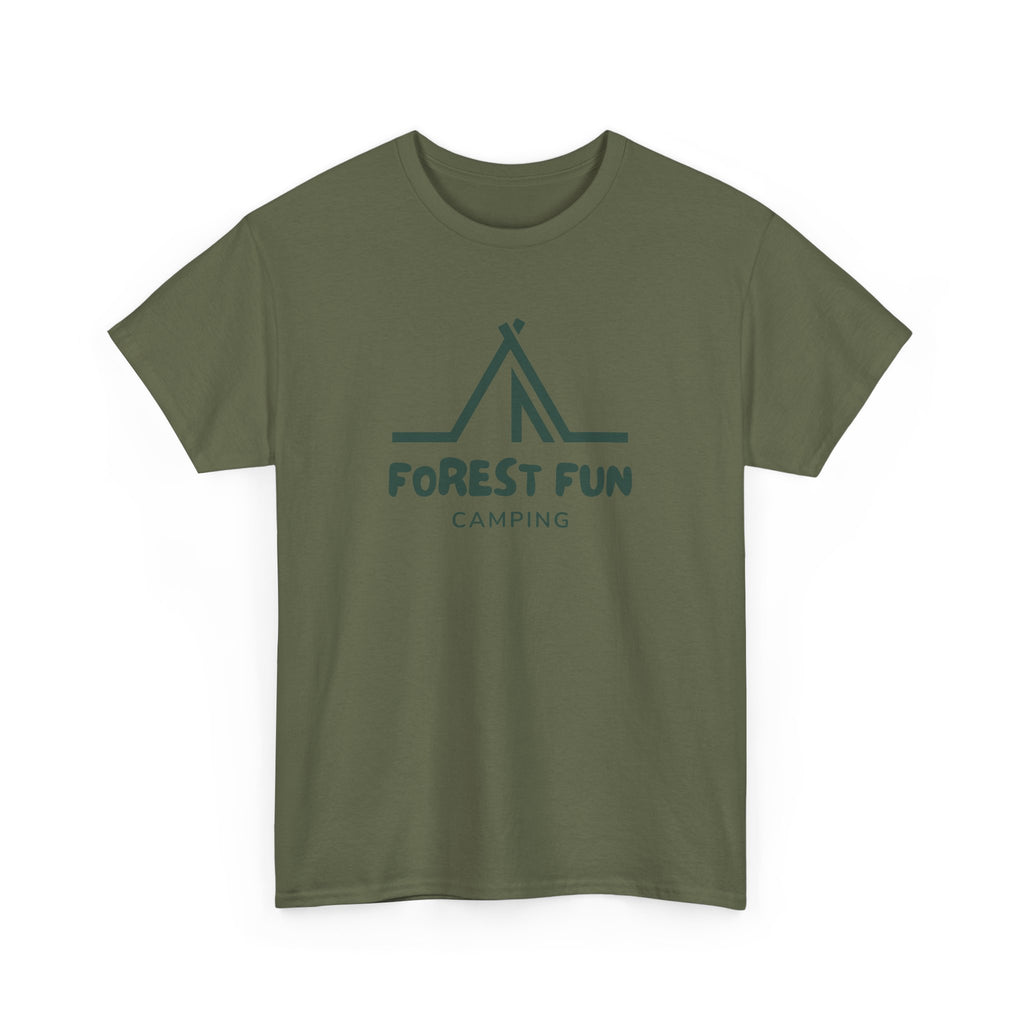 Forest Fun Camping Tee, Unisex Heavy Cotton T-Shirt