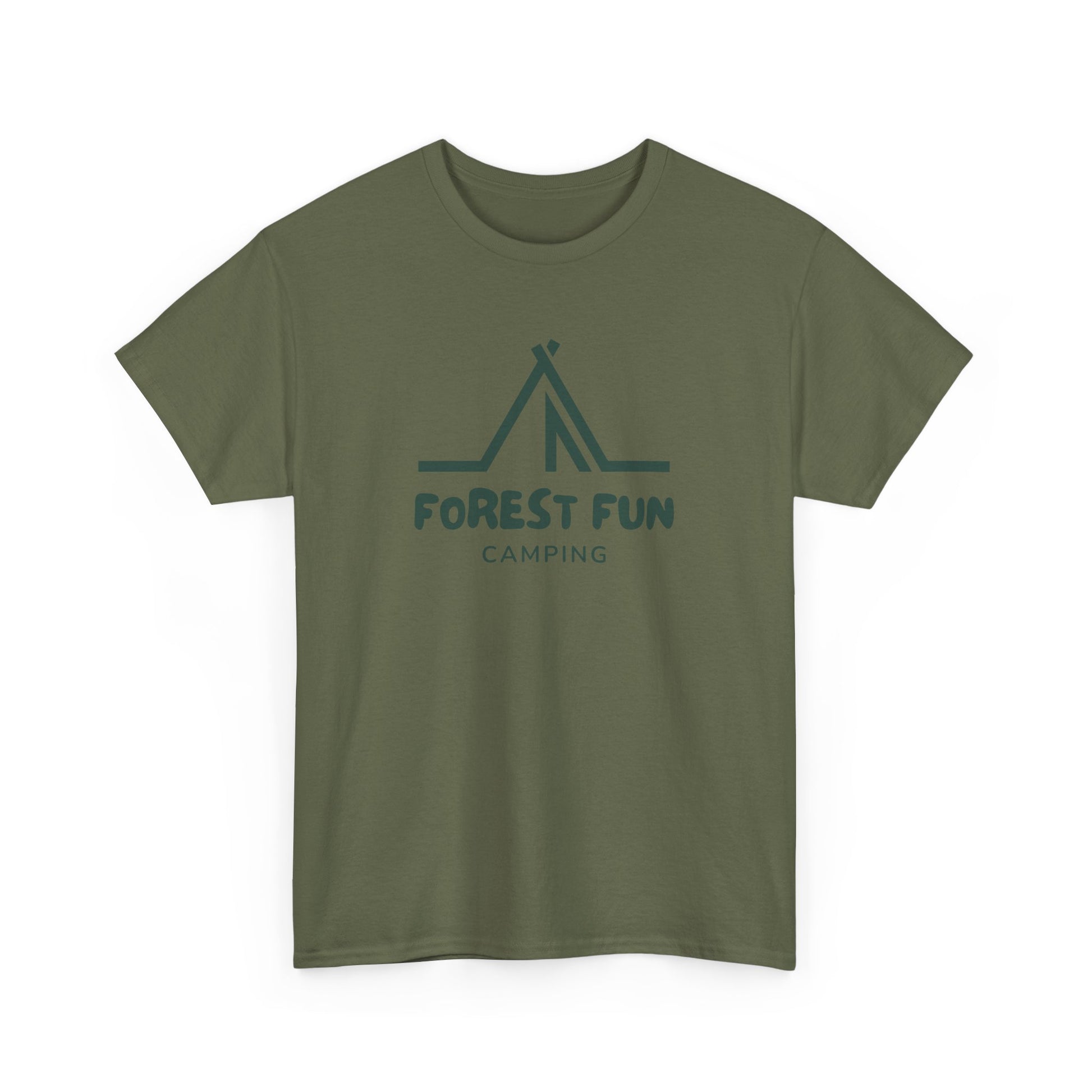 Forest Fun Camping Tee, Unisex Heavy Cotton T-Shirt