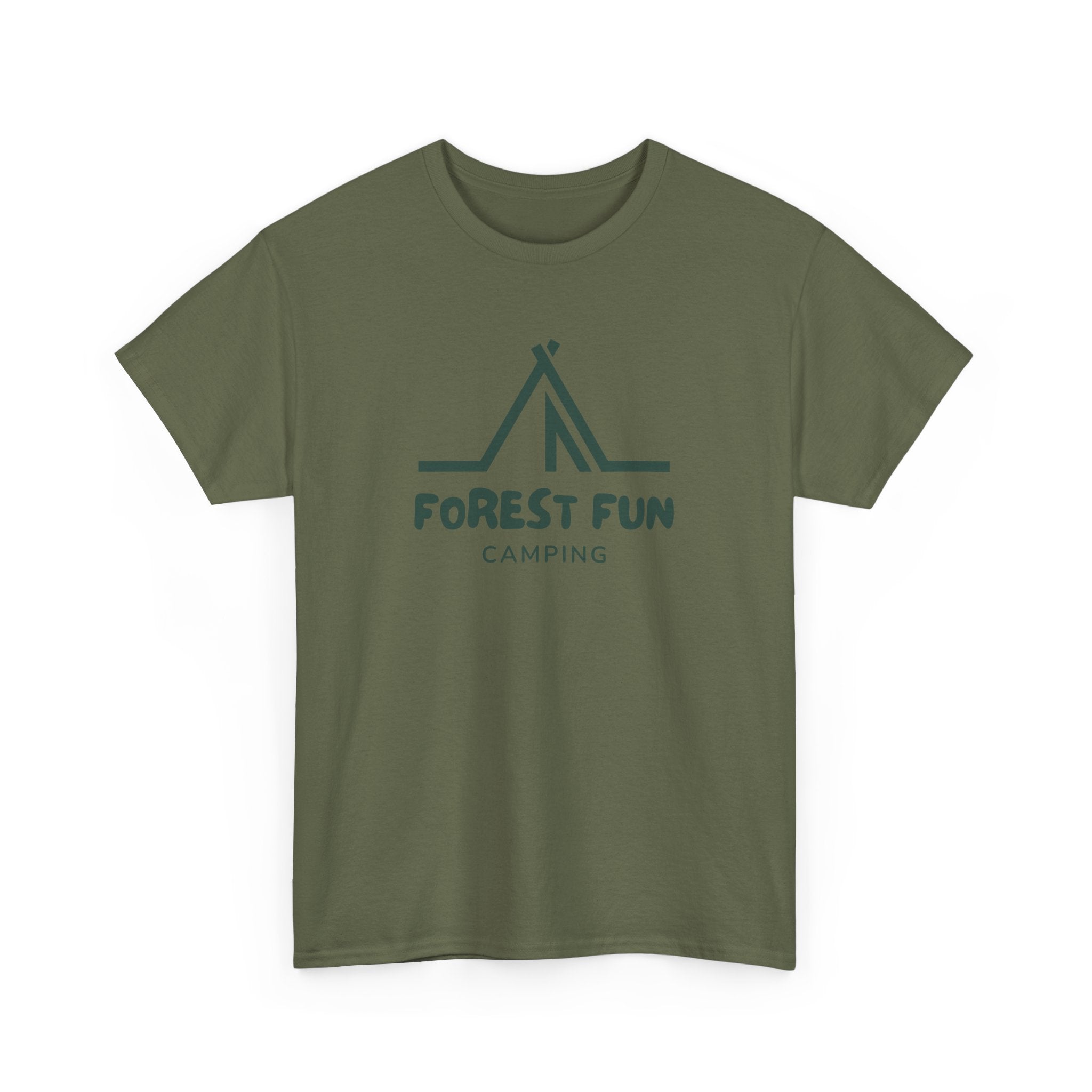 Forest Fun Camping Tee, Unisex Heavy Cotton T-Shirt