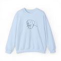 Labrador Love Graphic Crewneck Sweatshirt-Minimal Line Art