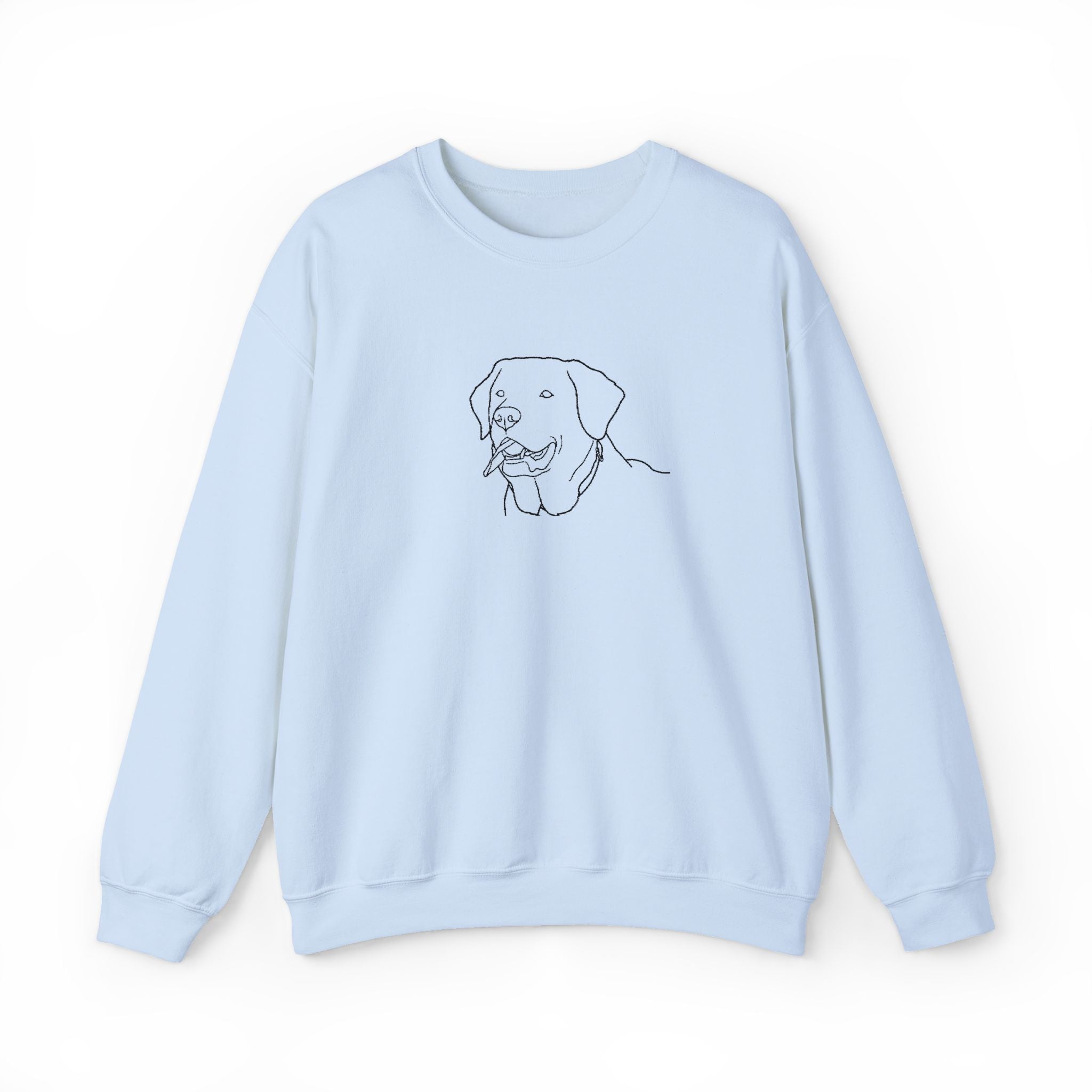 Labrador Love Graphic Crewneck Sweatshirt-Minimal Line Art