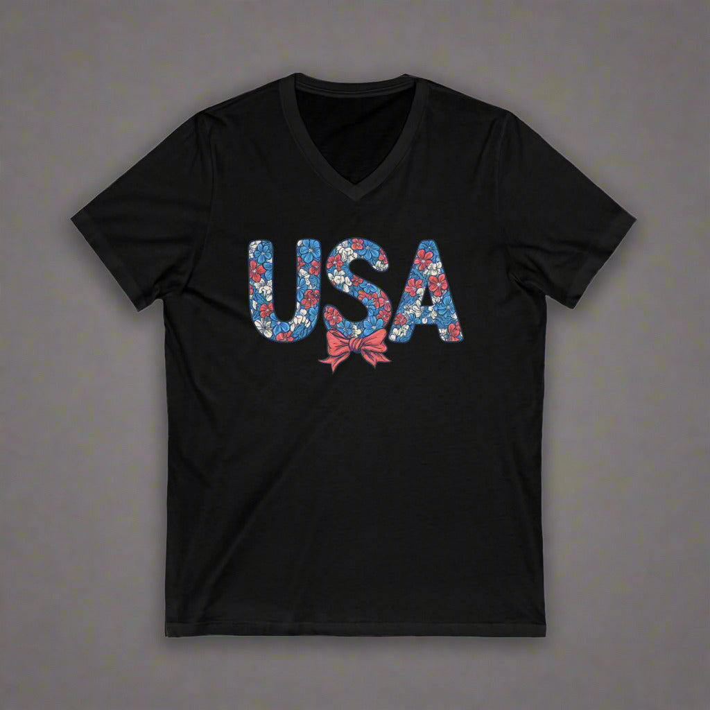 Unisex Jersey Short Sleeve V-Neck Tee