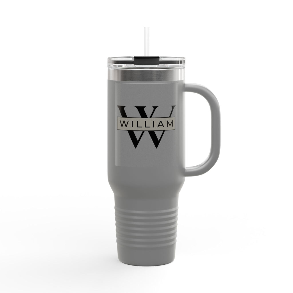 Personalized Custom Tumbler with Initials, Handle & Straw  40oz