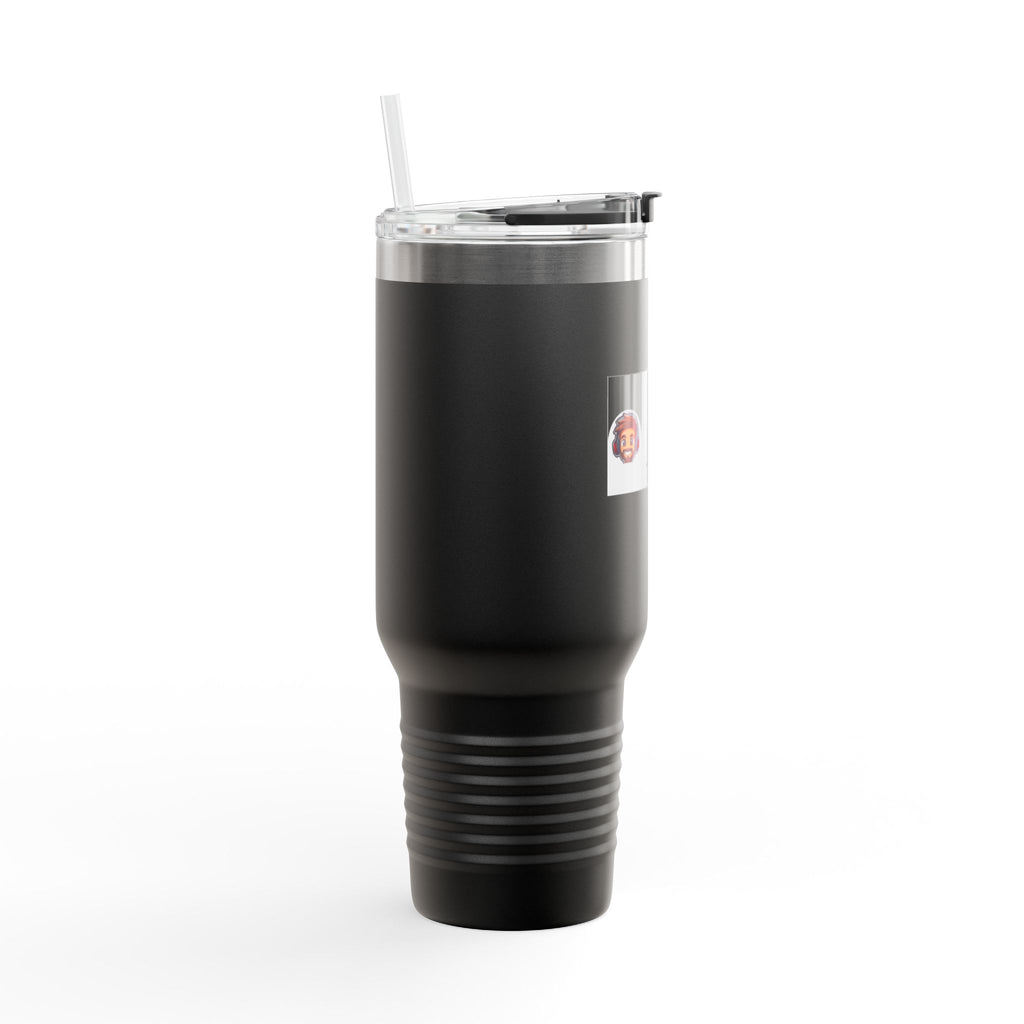 Custom Insulated Coffee Tumbler with Logo, Handle & Straw-Office Business Card Tumbler