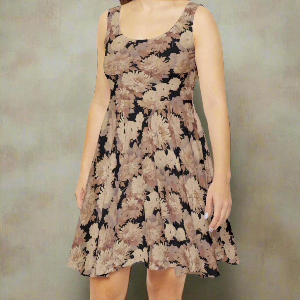 Floral Elegance Retro Skater Dress