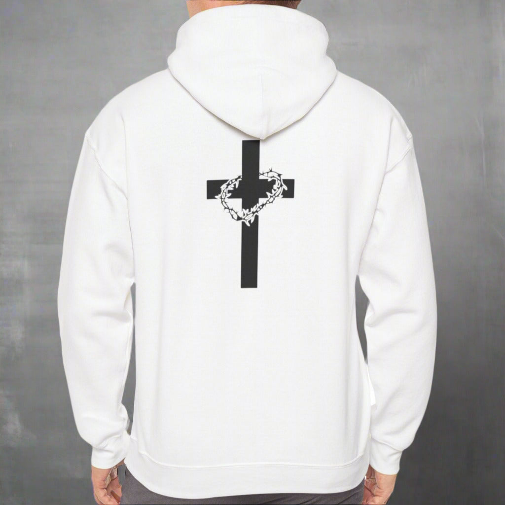 "He Is Risen" Cross & Crown of Thorns Christian Hoodie – Faith in Every Thread