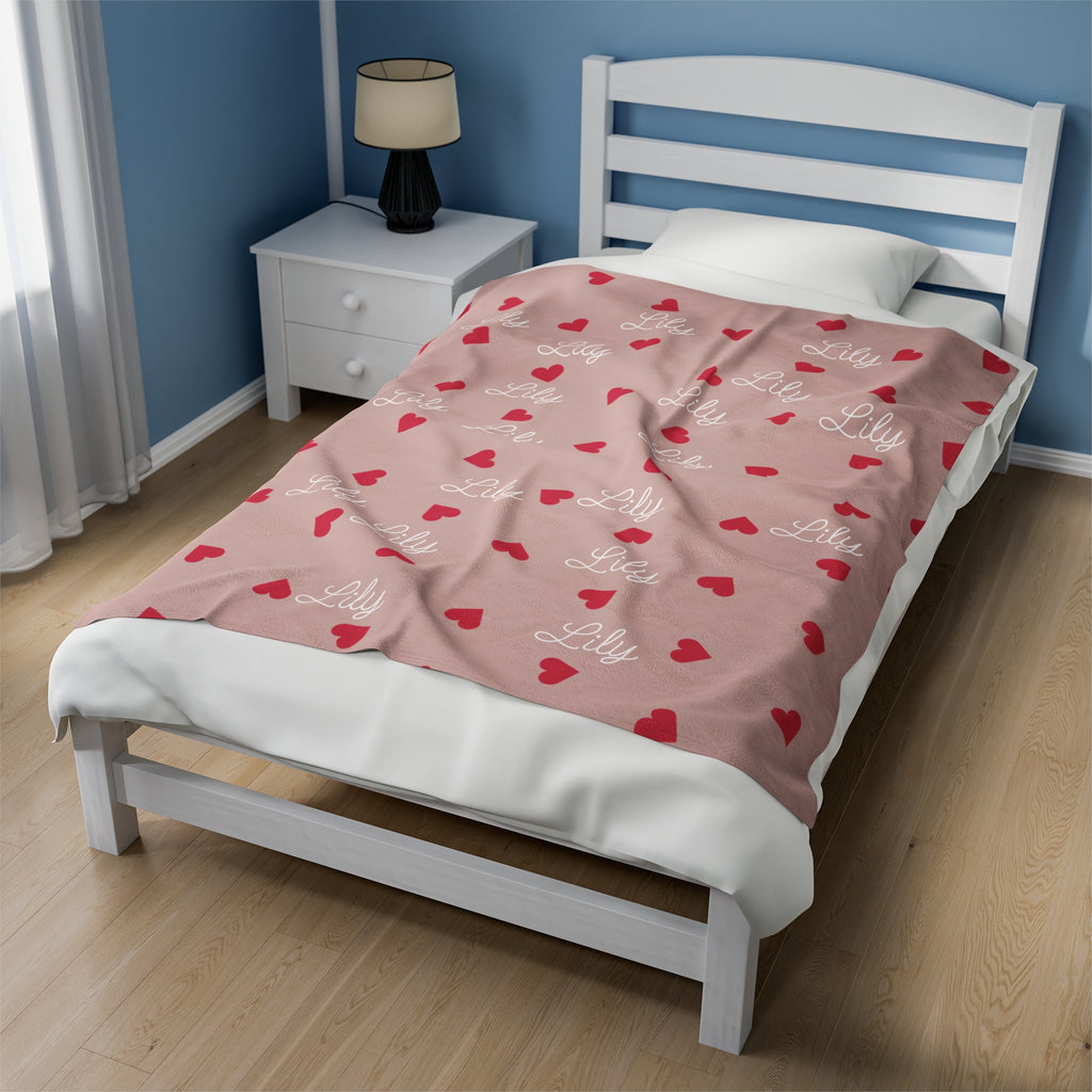 Customizable Velveteen Plush Blanket for girls