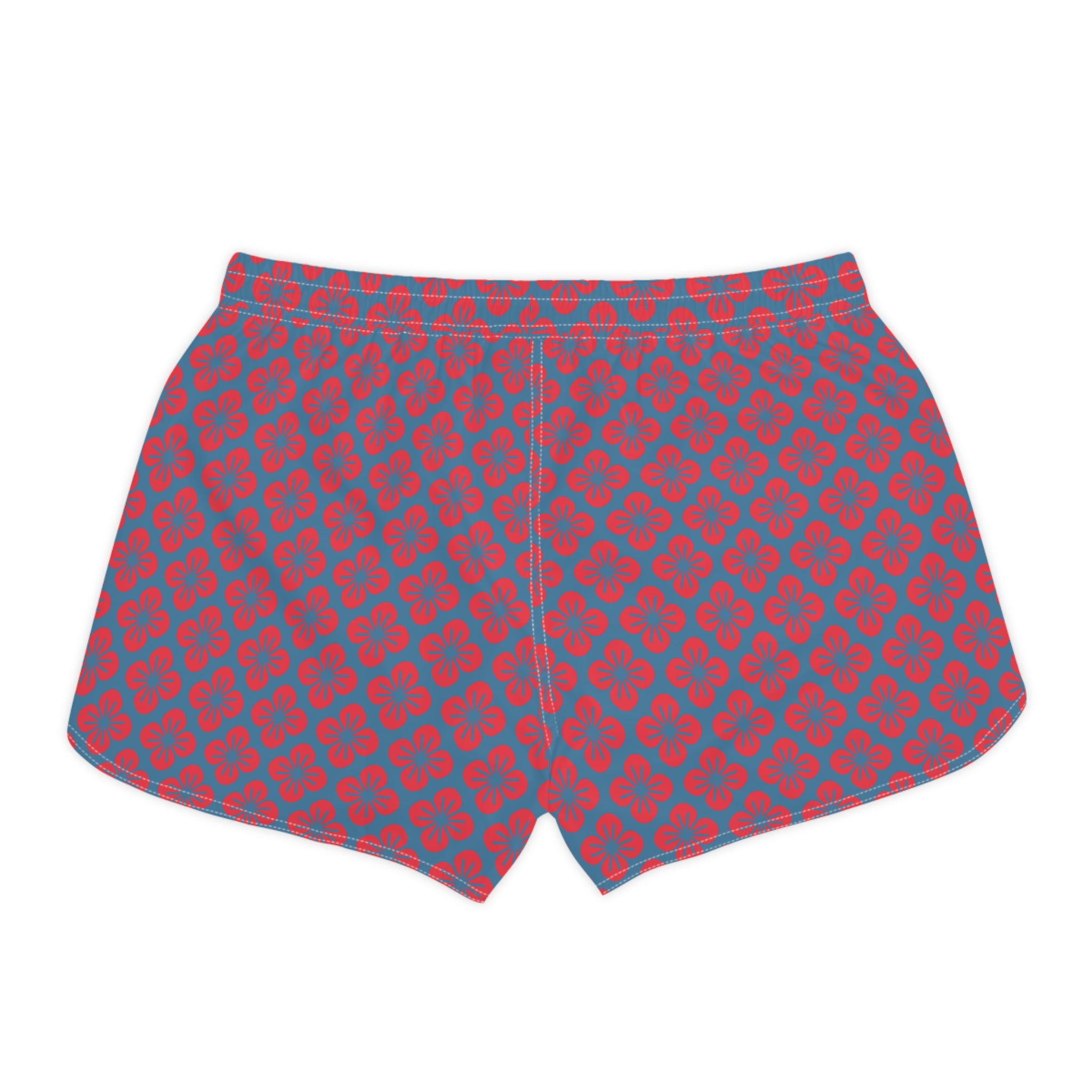Retro Bloom Beach Board Shorts-Women’s Swim & Surf Shorts