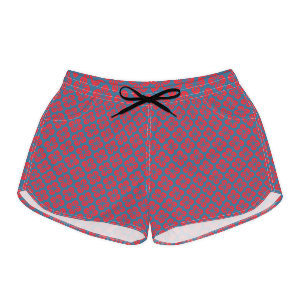 Retro Bloom Beach Board Shorts-Women’s Swim & Surf Shorts