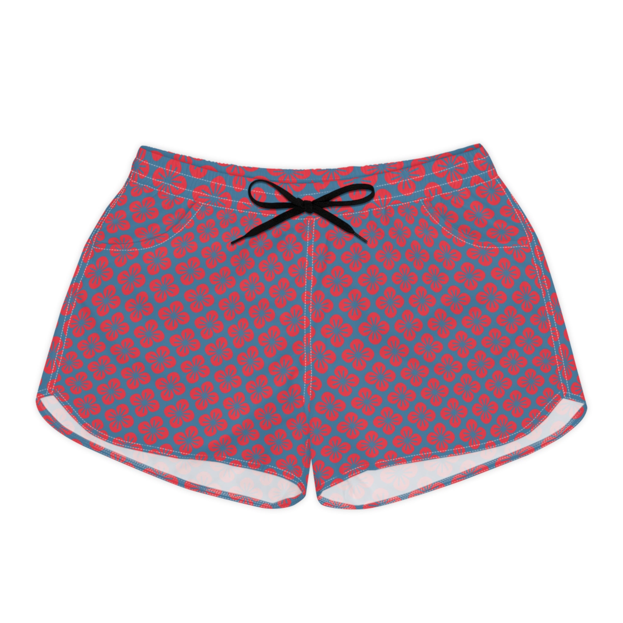 Retro Bloom Beach Board Shorts-Women’s Swim & Surf Shorts