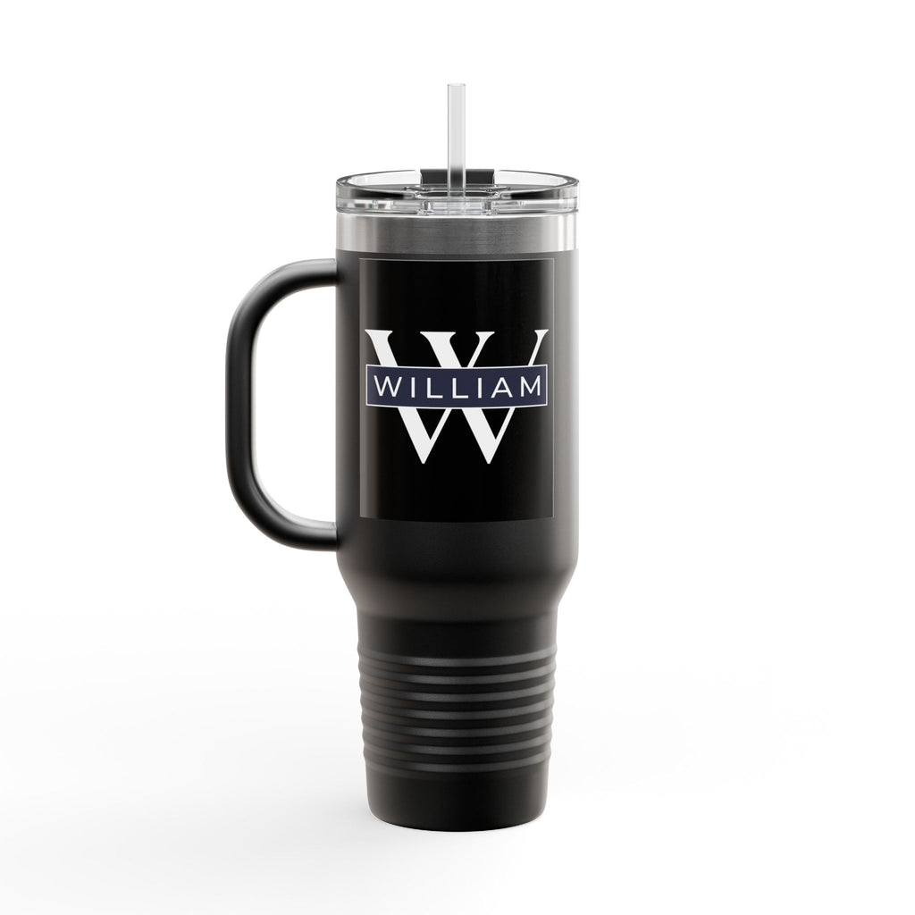 Personalized Custom Tumbler with Initials, Handle & Straw  40oz