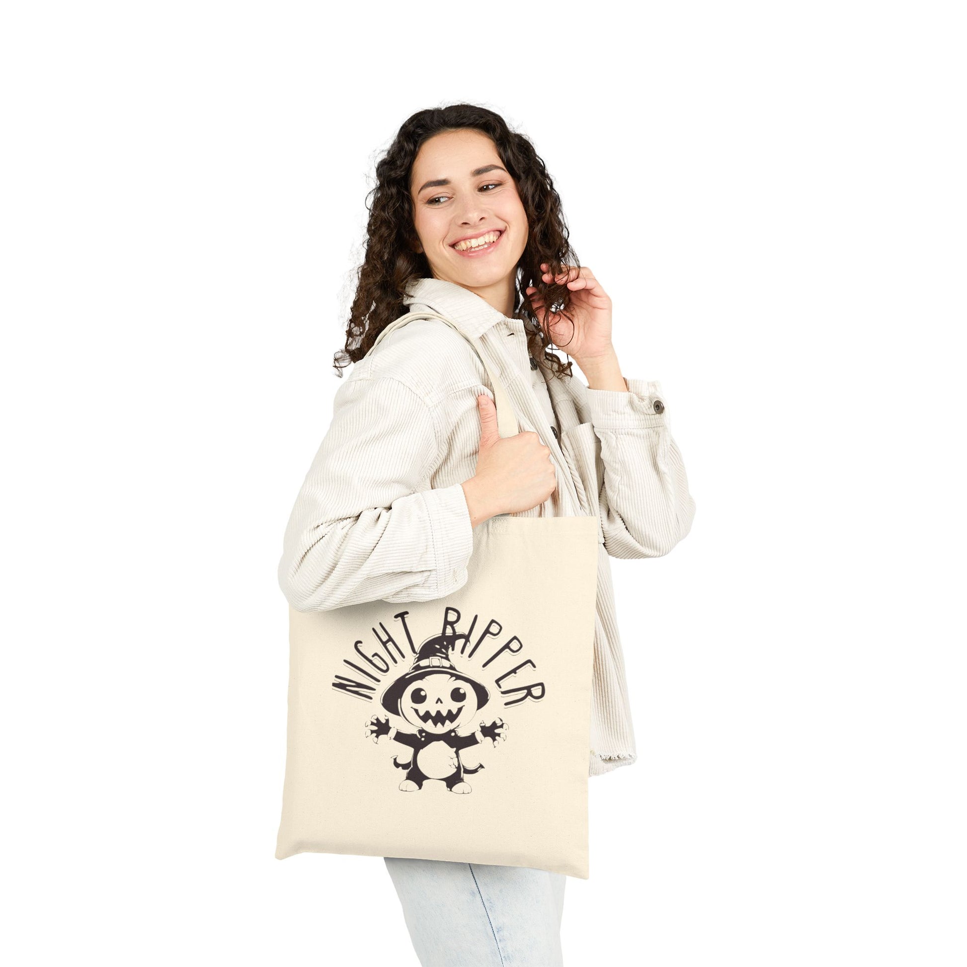 Night Ripper Halloween Tote – Fierce, Fun & Full of Fright Cotton Canvas Tote Bag