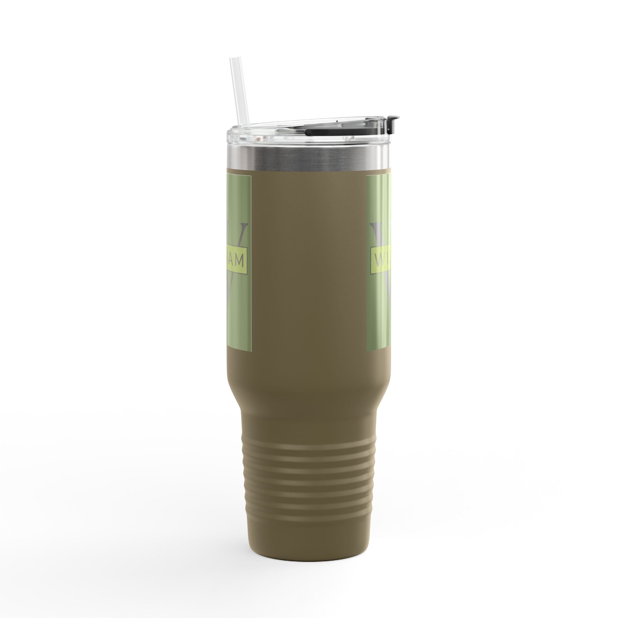 Personalized Custom Tumbler with Initials, Handle & Straw  40oz
