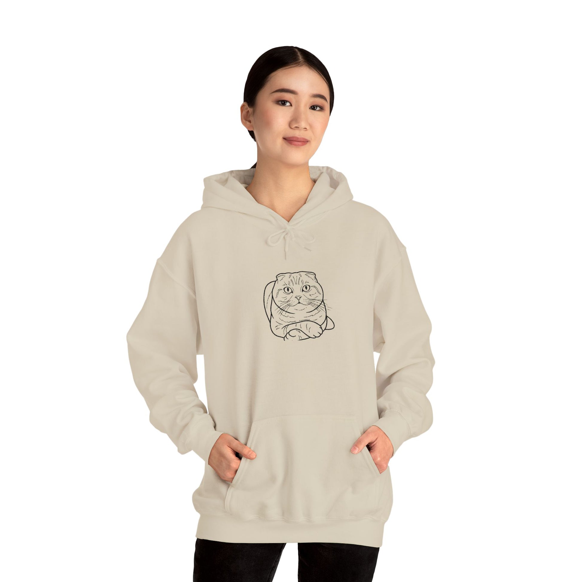Purrfectly Chill: Custom Embroidered Catnap Hoodie