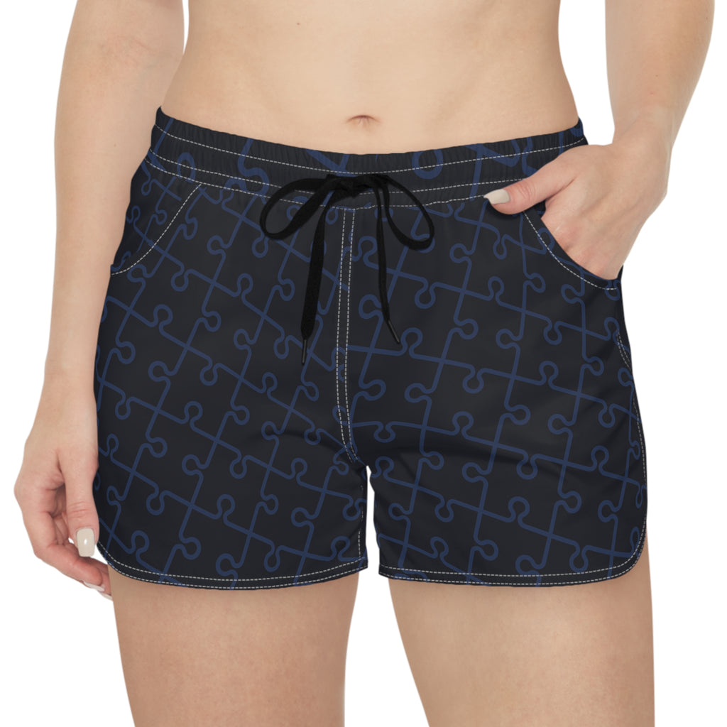 Midnight Puzzle Women’s Board Shorts | Sleek Swim & Surf Shorts