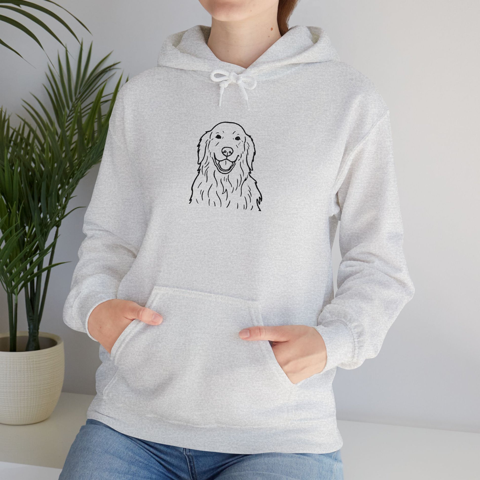 Goldendoodle Line Art Hoodie — Minimal Dog Portrait Sweatshirt