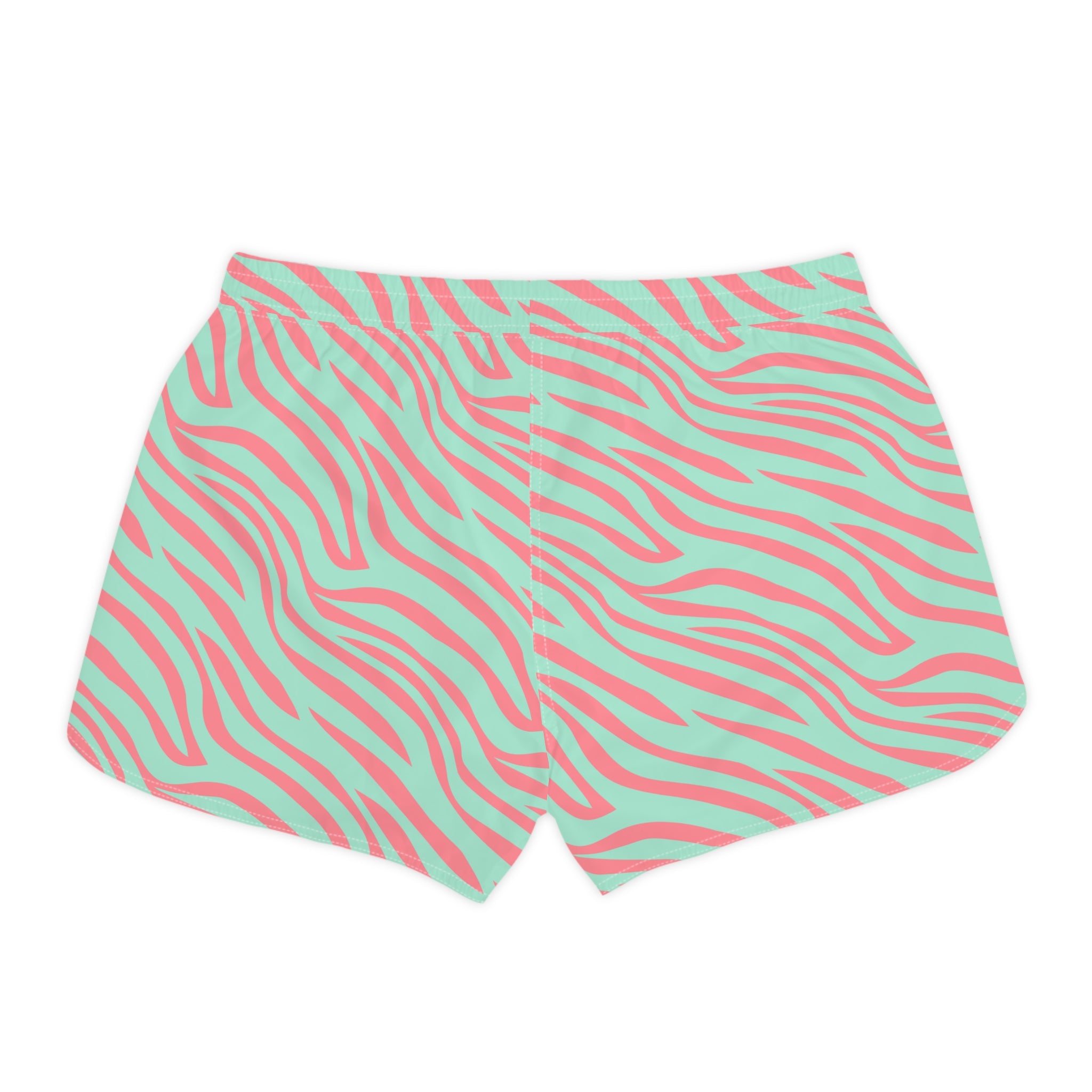 Mint & Coral Zebra Print Women's Casual Shorts — Summer Lounge & Beachwear