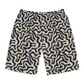 Men's Board Shorts — Retro Organic Wave Pattern Swim Trunks