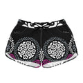 Women's Casual Shorts — Black Medallion Boho Print