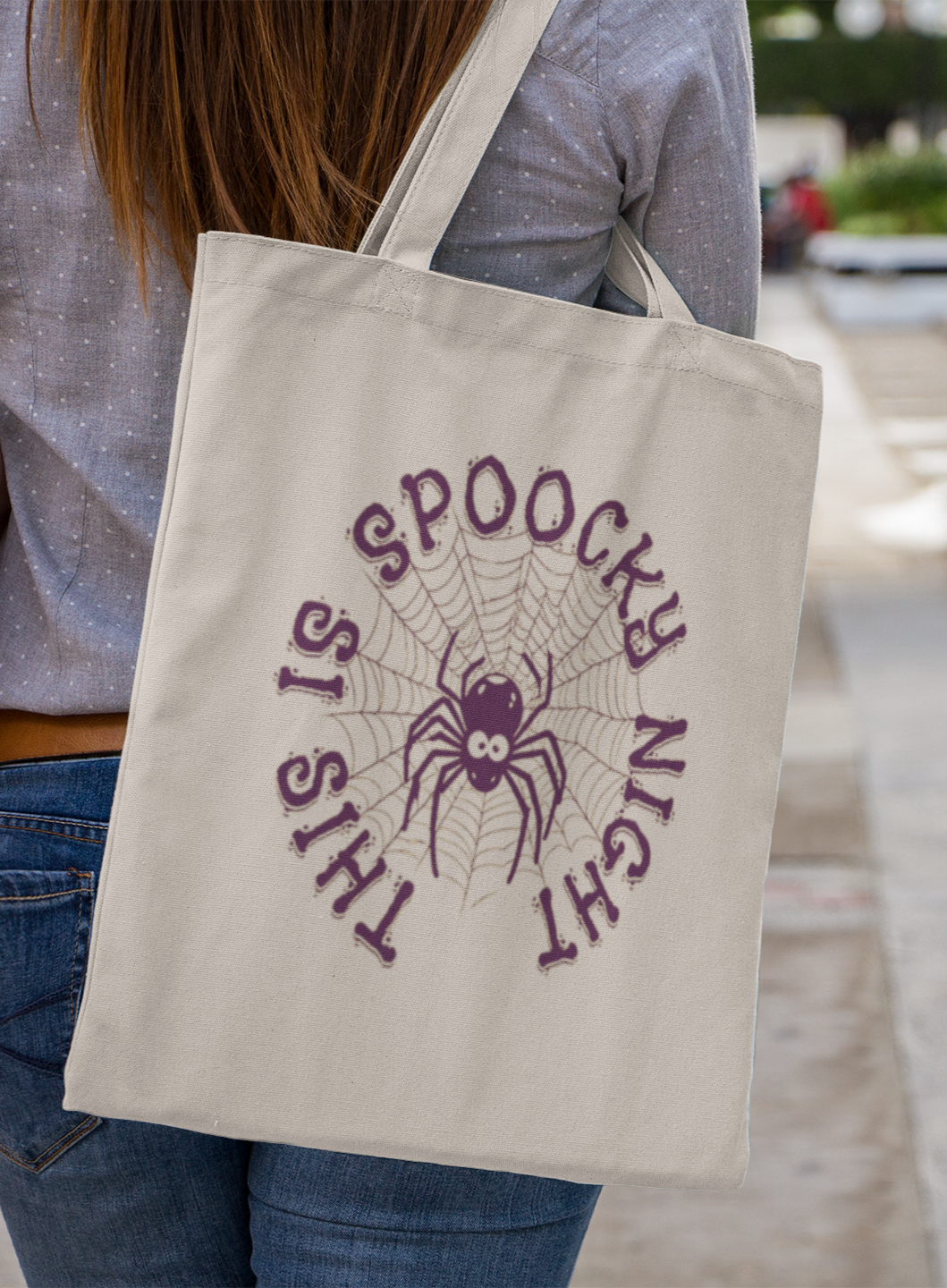 Spooky Night Spider Tote – Web of Treats Awaits
