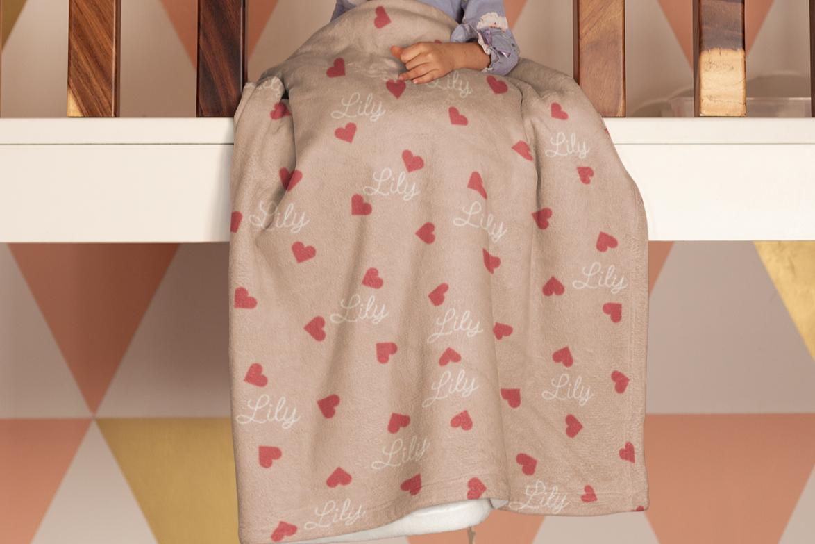 Customizable Velveteen Plush Blanket for girls