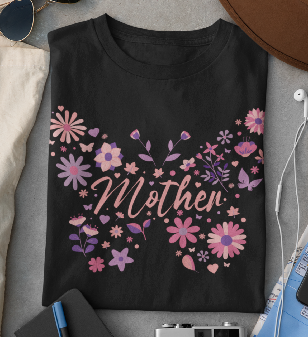 Floral Butterfly "Mother" T-Shirt – A Beautiful Mother's Day Gift