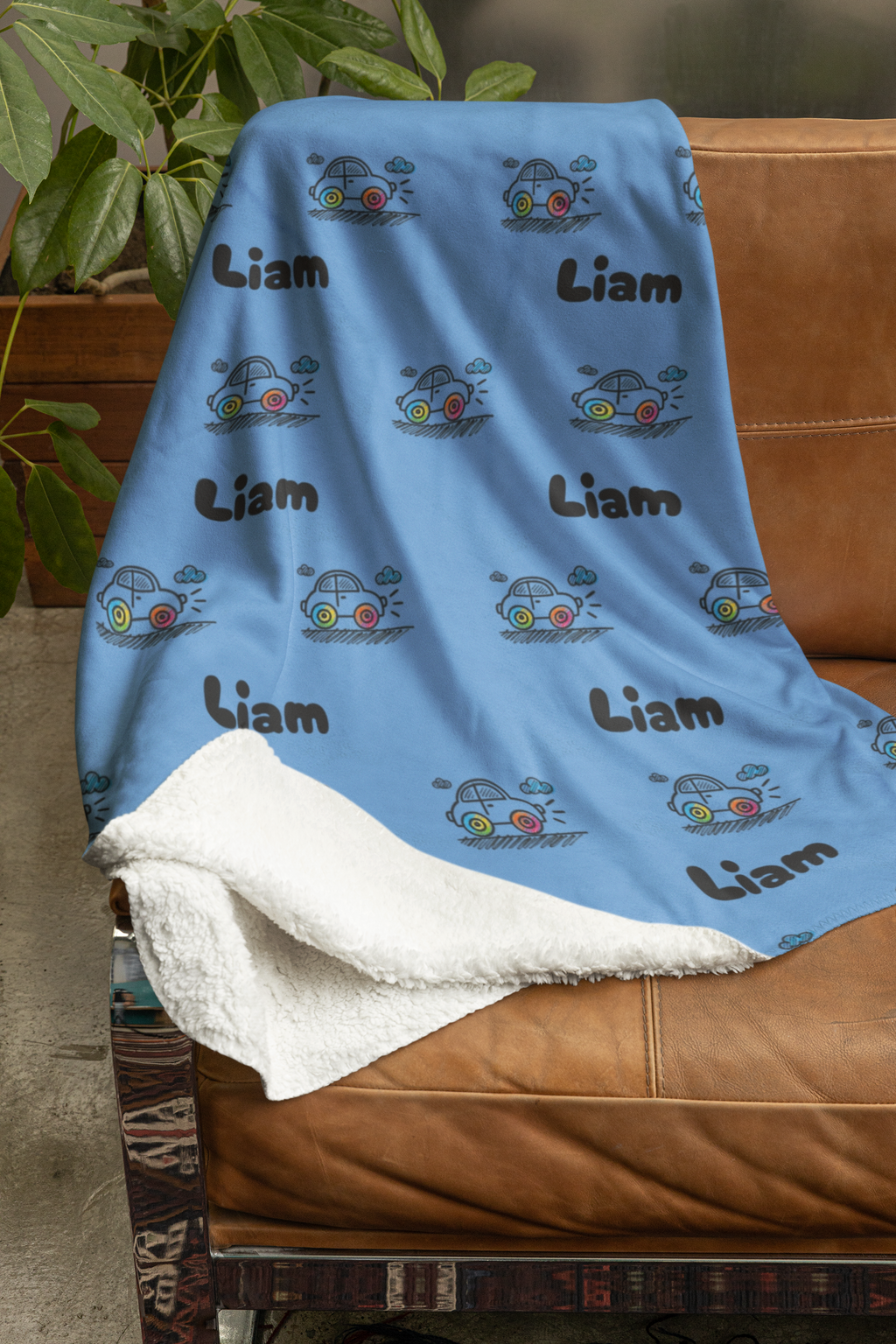Customizable Velveteen Plush Blanket for boys