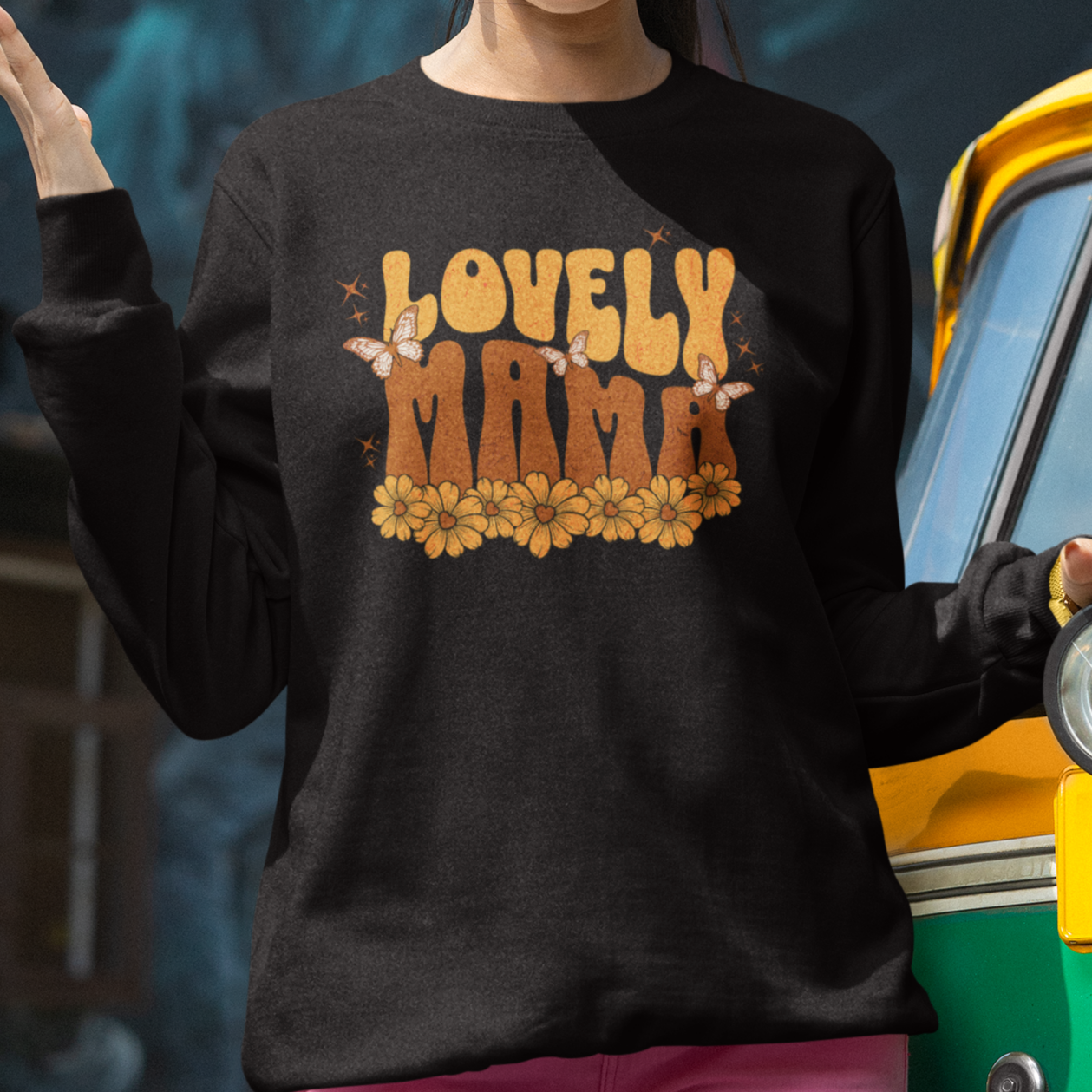 Lovely Mama Floral Crewneck Sweatshirt - Unisex Heavy Blend