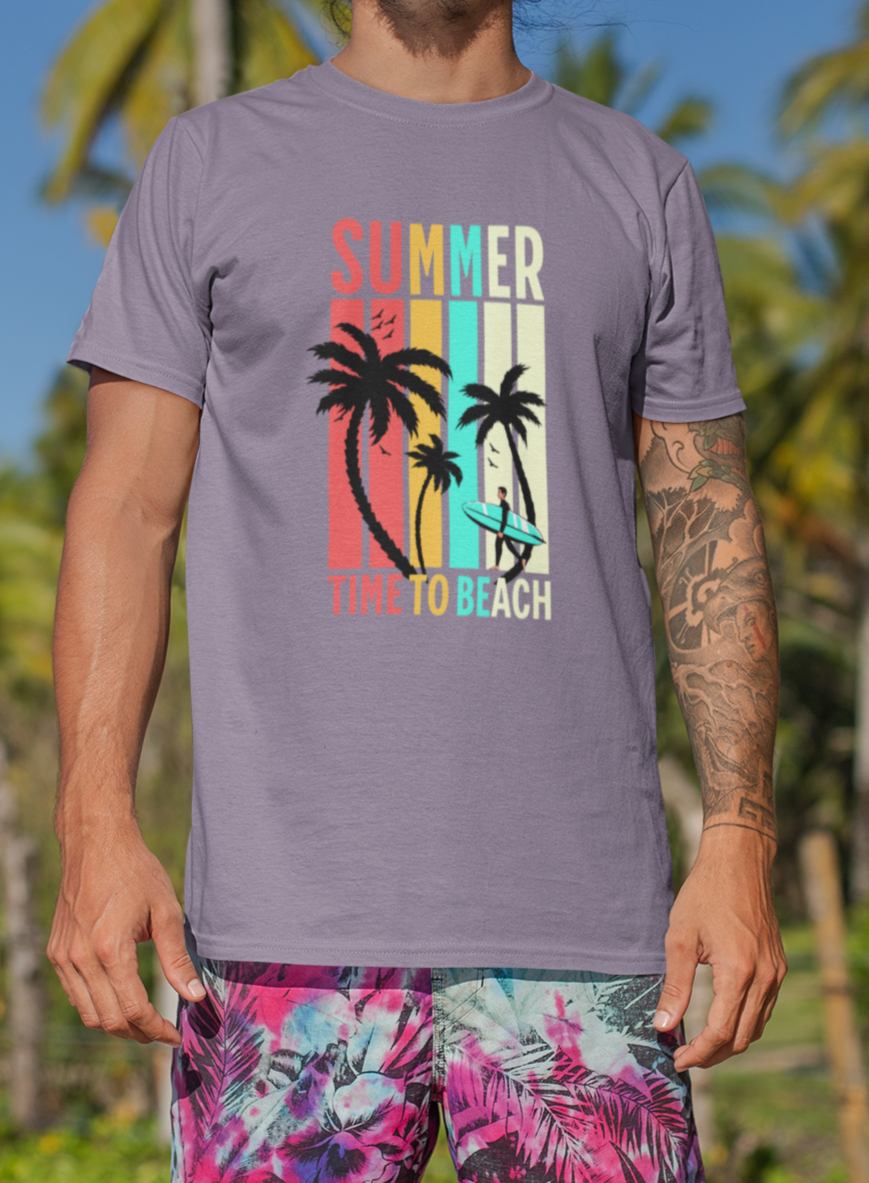 Time to Beach Retro Vibes Unisex Summer Shirt