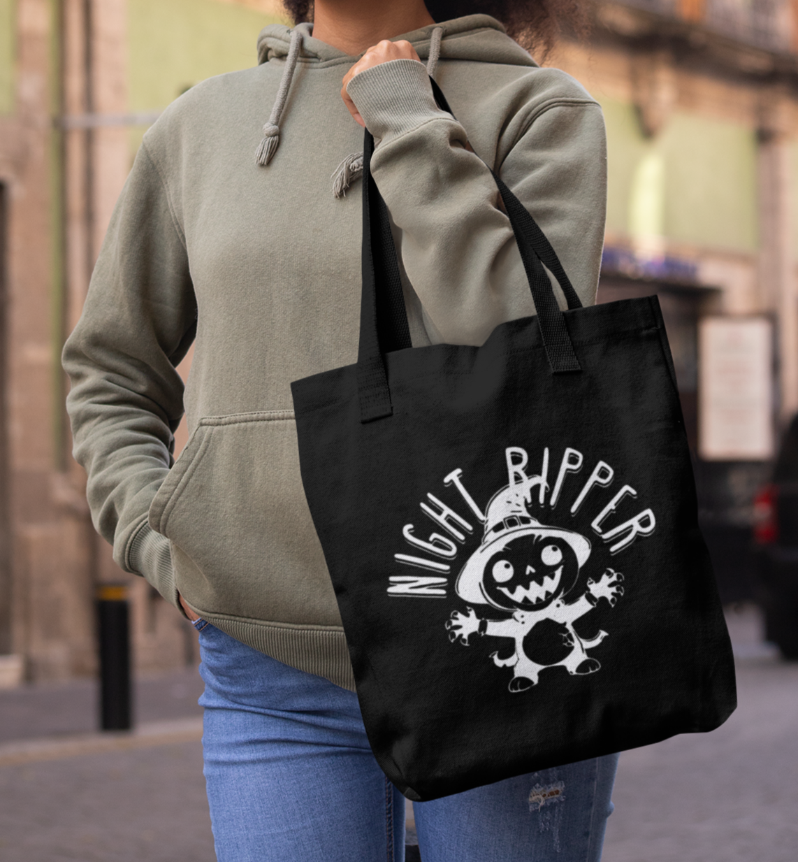 Night Ripper Halloween Tote – Fierce, Fun & Full of Fright Cotton Canvas Tote Bag